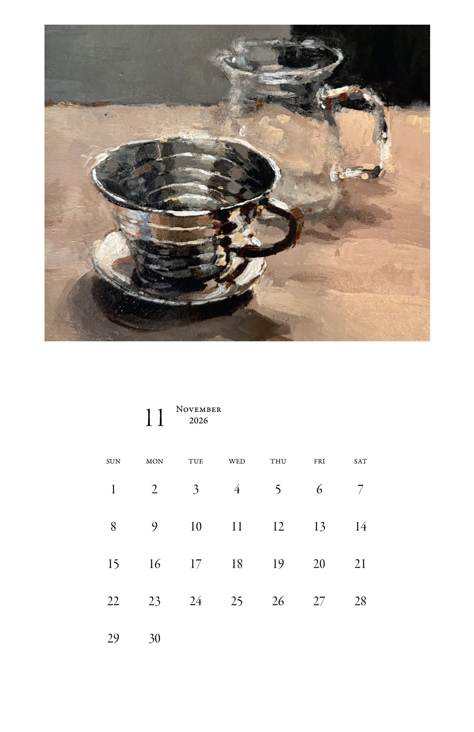 November Sample Page of the Calendar